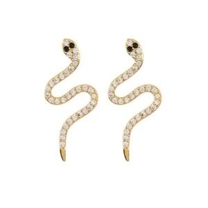 $100 Adornia Snake Crystal Earrings silver gold